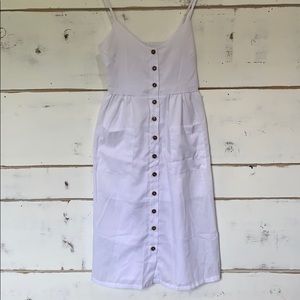NWT white linen button down dress